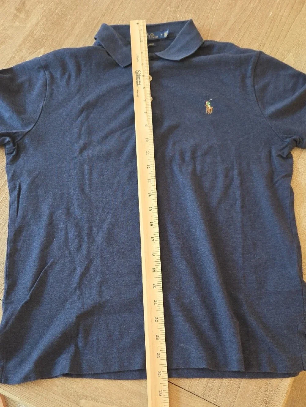 Polo by Ralph Lauren Men's Navy Polo with Embroidered Pony Custom Fit (M)
